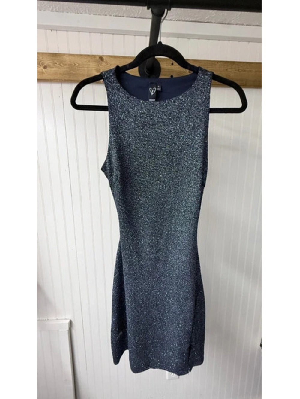 Windsor sleeveless glitter bodycon mini dress medium new dark gray new years